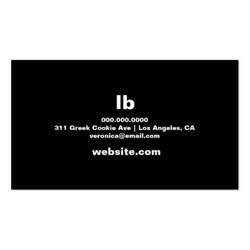 311-Boldly Simplistic | Black Business Card (back side)