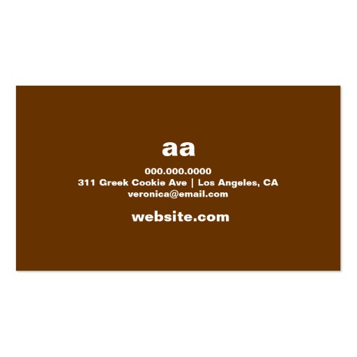 311-Boldly Simplistic | Chocolate Business Card Templates (back side)