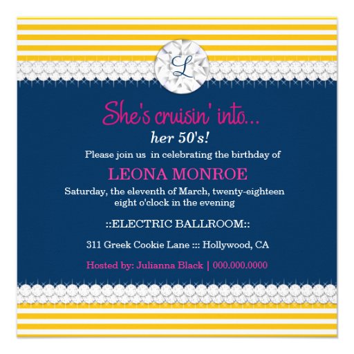 311-Bombshell Silhouette Nautical Theme Personalized Announcements