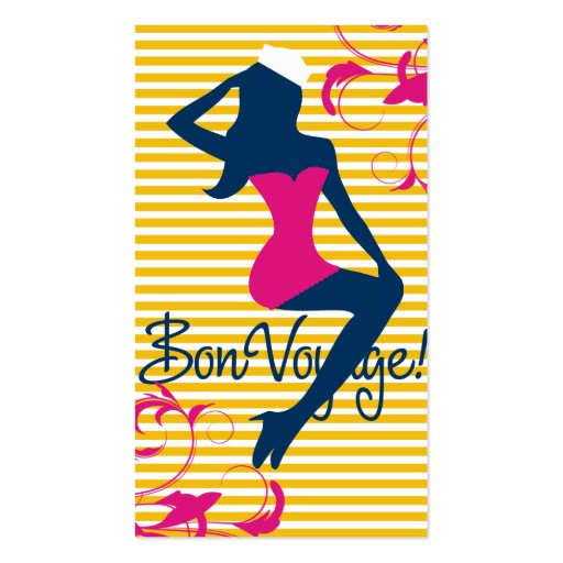 311 Bombshell Silhouette Yellow Stripes Business Card