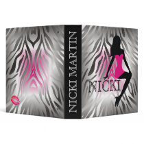 311-Bombshell Silhouette Zebra Square Pink Fade Vinyl Binder