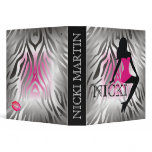 311-Bombshell Silhouette Zebra Square Pink Fade binders