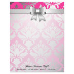 311-Bow-licious Hot Pink Damask Letterhead