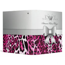 311-Bow-licious Hot Pink Leopard Binder