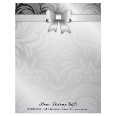 311-Bow-licious Shimmer Sugar Damask Letterhead by Jill311