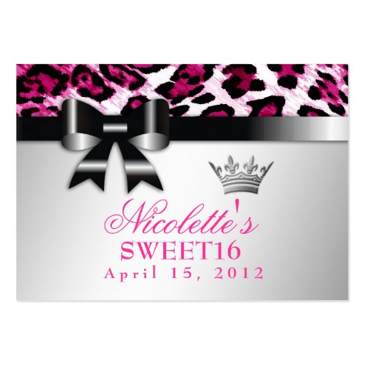 311 Bowlicious Hot Pink Leopard Business Card (front side)
