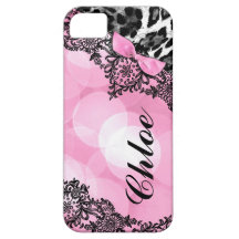 311 Bubblegum Pink Leopard Dream Lights faux bow iPhone 5 Case