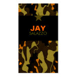 311-CAMO STAR ORANGE BUSINESS CARD TEMPLATES