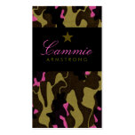 311-CAMO STAR PINK BUSINESS CARD TEMPLATES