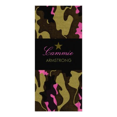 311 Camo Star Pink Rack Card by Jill311