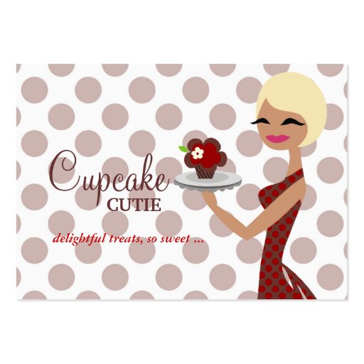 311 Candie Cupcake Blond Bob Red Business Cards (front side)