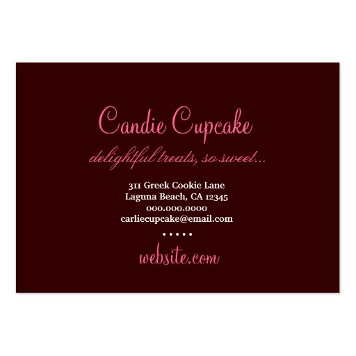 311 Candie the Cupcake Cutie A American V2 Business Card Templates (back side)
