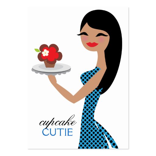 311 Candie the Cupcake Cutie Blue Black Straight Business Cards (front side)
