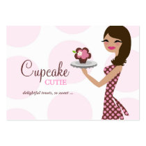 311-Candie the Cupcake Cutie Brunette | Long Business Card Templates