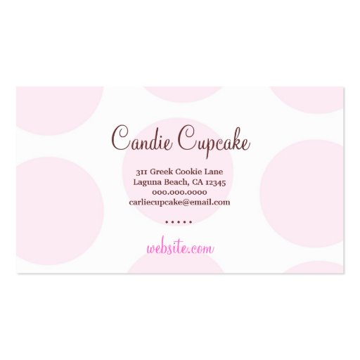 311 Candie the Cupcake Cutie Business Card (back side)