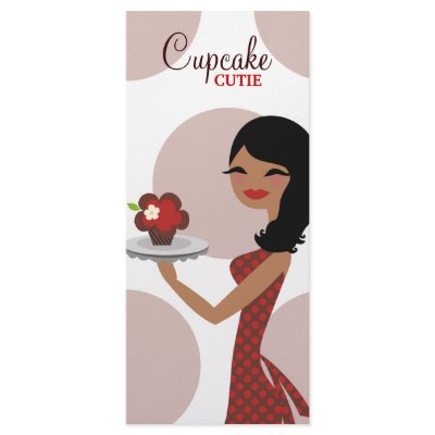 311-Candie the Cupcake Cutie Ethnic Red Brown Rack Card Template by Jill311