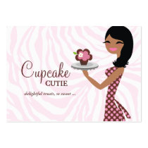 311-Candie the Cupcake Cutie Ethnic Zebra Business Card Templates