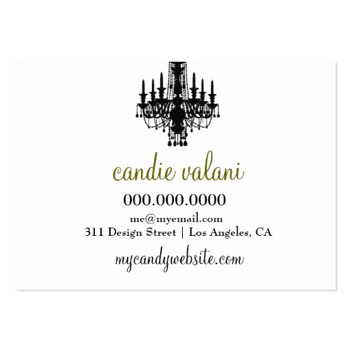 311 Candy Budoir Rococo Olive Green Business Cards (back side)