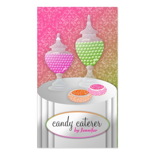 311-Candy Caterer _Candy Only Lollipop Fade Business Card Template (front side)
