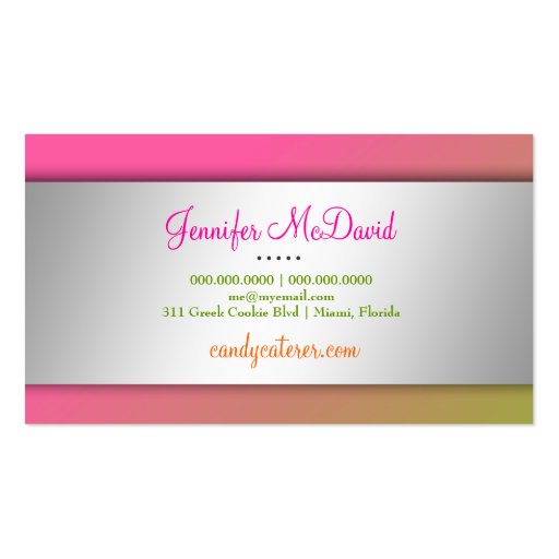 311-Candy Caterer Version 2 Lollipop Fade Business Card Template (back side)