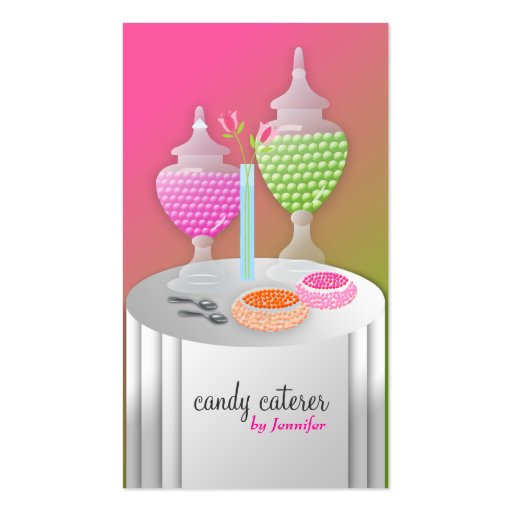 311-Candy Caterer Version 2 Lollipop Fade Business Card Template (front side)