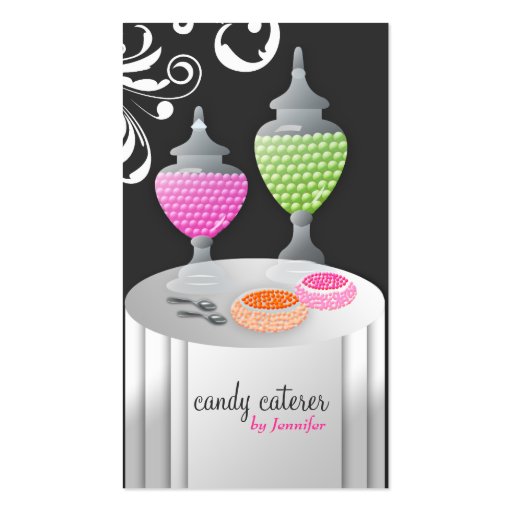 311-Candy Caterer Version 3 Swanky Swirls Business Card Template (front side)