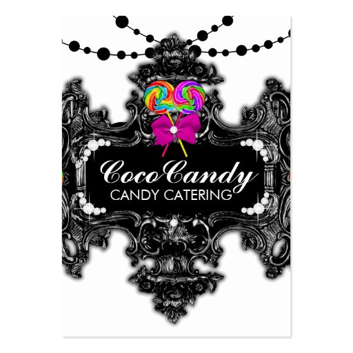 311 Candy Wonderland Black White Business Card Templates (front side)