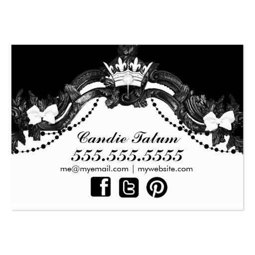 311 Candy Wonderland Black White Business Card Templates (back side)