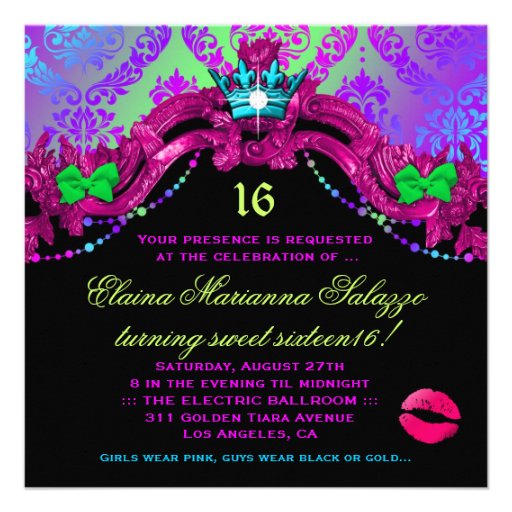 311 Candy Wonderland Pink Sweet 16 Invitation