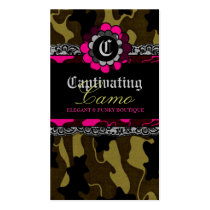 311-CAPTIVATING CAMO HOTT PINK BUSINESS CARDS