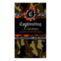 311-CAPTIVATING CAMO ORANGE business cards by Jill311 311-CAPTIVATING CAMO ORANGE business cards