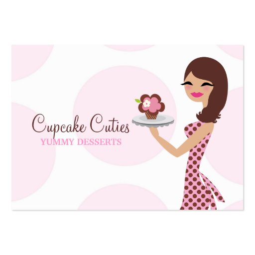 311 Carlie the Cupcake Cutie Brunette BusinessCard Business Cards (front side)