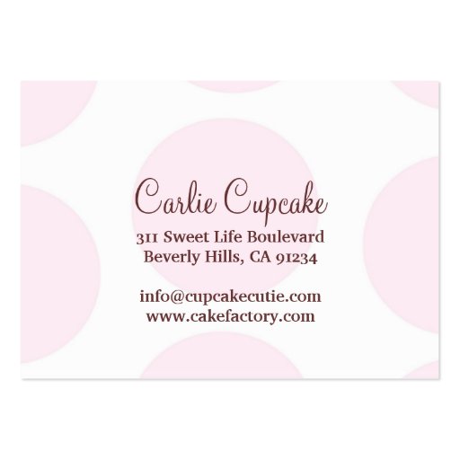 311 Carlie the Cupcake Cutie Brunette BusinessCard Business Cards (back side)
