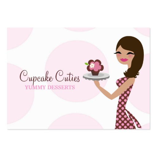 311 Carlie the Cupcake Cutie Brunette BusinessCard Business Card Template