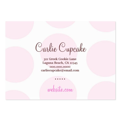 311 Carlie the Cupcake Cutie Chubby Business Card (back side)