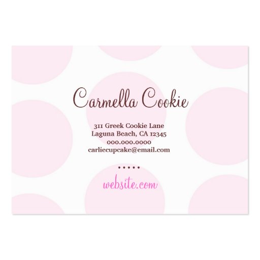 311 Carmella the Cookie Cutie 2 Lighter Business Card Template (back side)