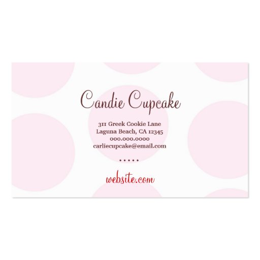 311 Carmella the Cupcake Cutie Business Card (back side)
