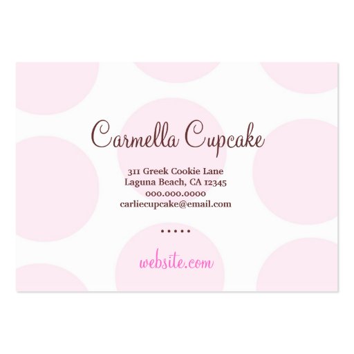 311 Carmella the Cupcake Cutie Chubby B Card Business Card Templates (back side)