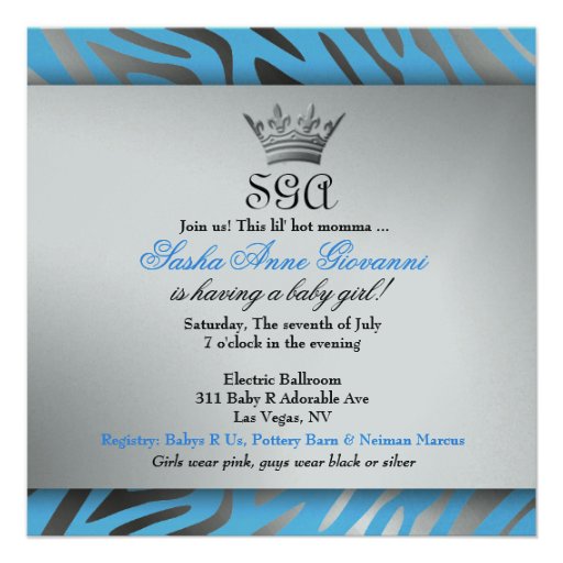 311-C'est Luxueux | Hot Momma Pink Zebra  | Baby Announcements
