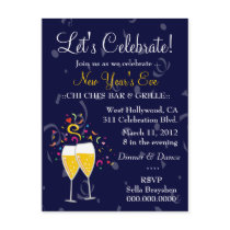 311-CHAMPAGNE CELEBRATION NAVY BLUE postcards by Jill311 311-CHAMPAGNE CELEBRATION NAVY BLUE postcards