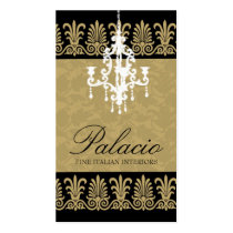 311-CHANDELIER GOLD DAMASK business cards