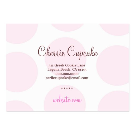 311 Cherrie the Cupcake Cutie Chubby Business Card (back side)