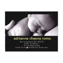 311-CHIC BABY YELLOW ANNOUNCEMENT postcards by Jill311 311-CHIC BABY YELLOW ANNOUNCEMENT postcards
