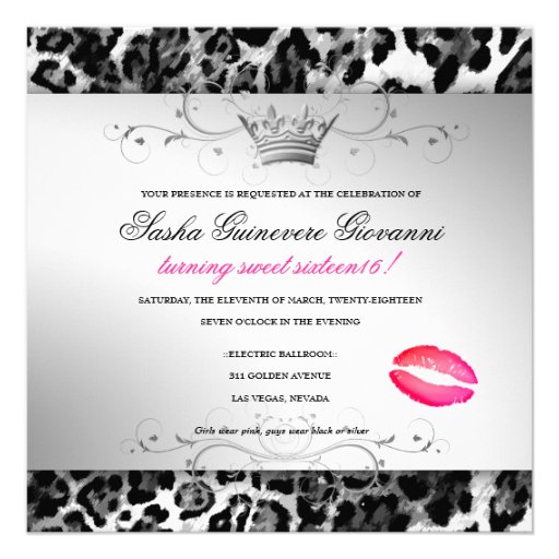 311- Chic Black Leopard Bow  | Sweet 16 Announcements