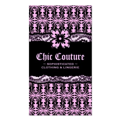 311-CHIC COUTURE LACE BLACK SWIRLS BUSINESS CARD by Jill311