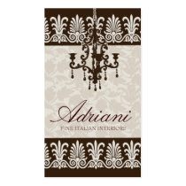 311-CHOCOLATE CREAM CHANDELIER  DAMASK business cards