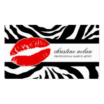 311-Christine Kiss Red | Zebra Business Card