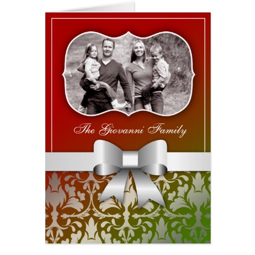 311-Christmas Card Present with Silver Bow