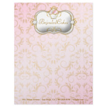 311-Ciao Bella Bejeweled Cakes | Pink Background Letterhead Template