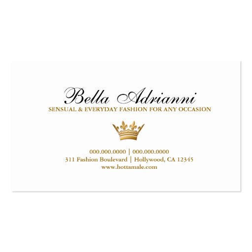 311 Ciao Bella Elegant Damask Business Card Template (back side)